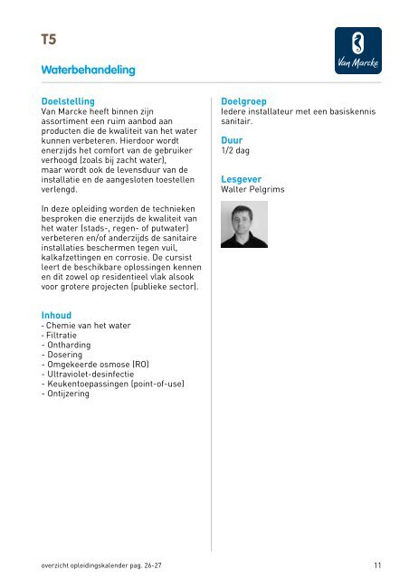 Infobrochure en Opleidingskalender - Van Marcke