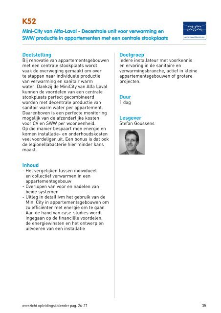 Infobrochure en Opleidingskalender - Van Marcke