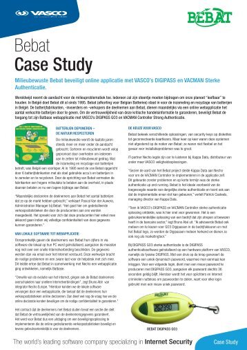 Bebat case Study - Vasco