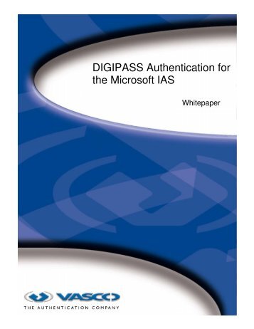 DIGIPASS Authentication for the Microsoft IAS - Vasco