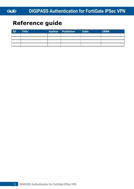 DIGIPASS Authentication for FortiGate IPSec VPN - Vasco