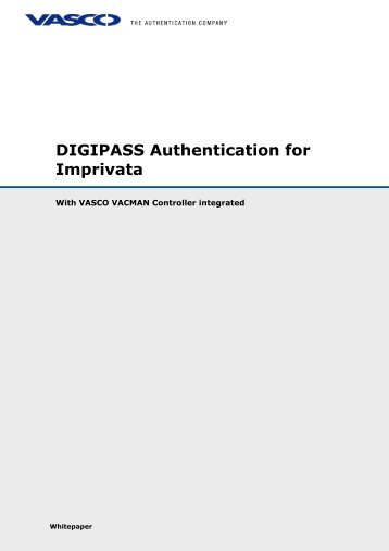 DIGIPASS Authentication for Imprivata - Vasco