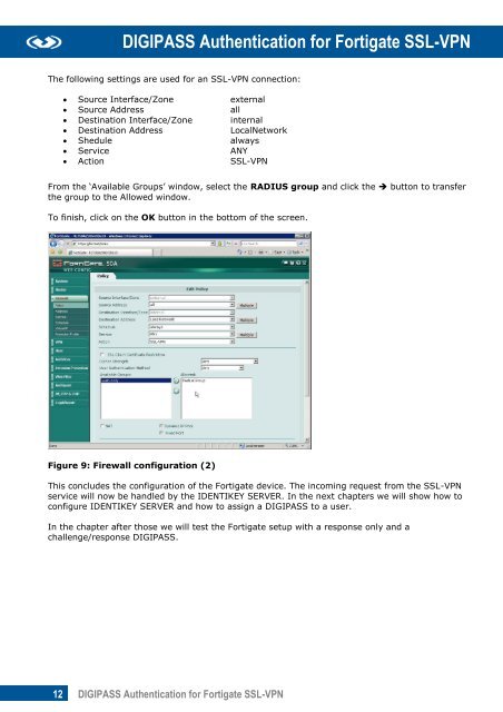 DIGIPASS Authentication for FortiGate VPN SSL IDENTIKEY - Vasco