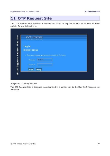 Digipass Plug-In for IAS Product Guide - Vasco