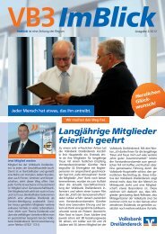 Langjährige Mitglieder feierlich geehrt - Volksbank Dreiländereck eG