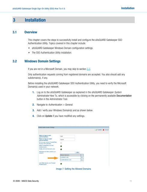 aXsGUARD Gatekeeper Single Sign-On Utility (SSO) - Vasco