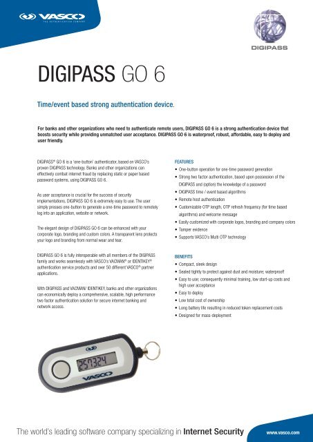 DIGIPASS GO 6 - Vasco