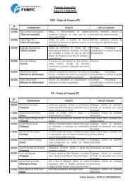 Projetos Aprovados para 2006 - Universidade FUMEC