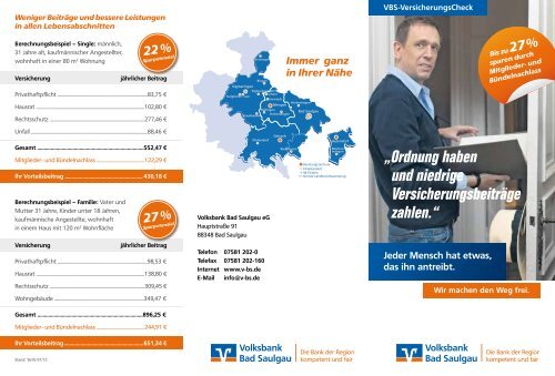 Flyer VersicherungsCheck (PDF) - Volksbank Bad Saulgau eG