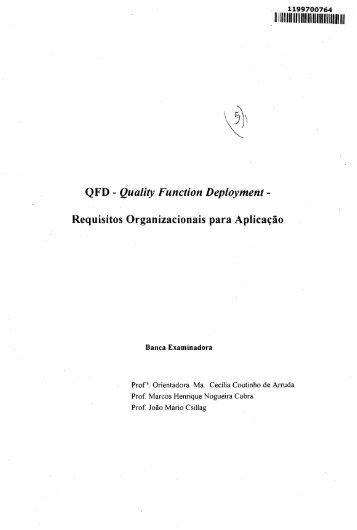QFD- Quality Function Deployment- - Sistema de Bibliotecas da FGV ...