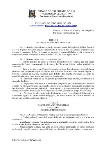 LEI Nº 6 - Secretaria da Educação