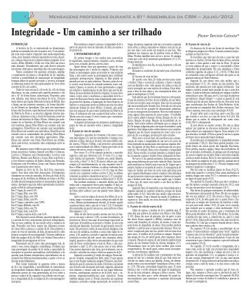 Mensagem Pastor Tarcisio Caixeta na 81ª Assembleia da ...