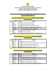 relação dos policiais militares promovidos em 25 - Polícia Militar do ...