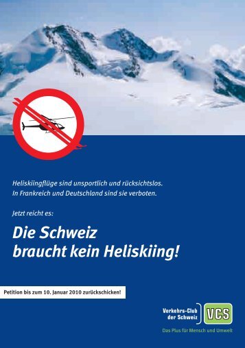 Die Schweiz braucht kein Heliskiing! - VCS Verkehrs-Club der ...