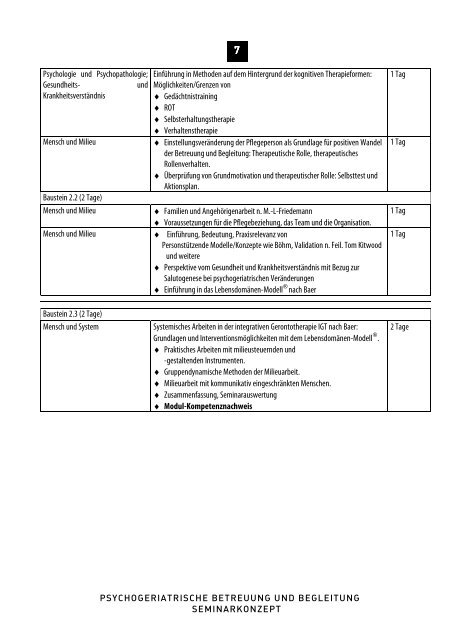 Psychogeriatrische Betreuung und Begleitung 2012 - Vitalba