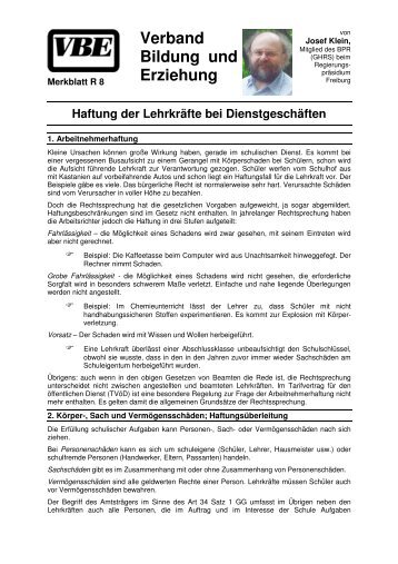 R 8 - Haftung - VBE Baden-Württemberg