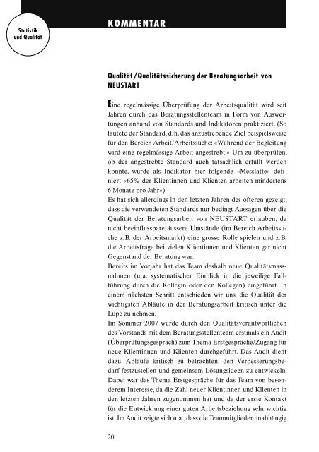 JAHRESBERICHT 2007 NEUSTART - Verein NEUSTART