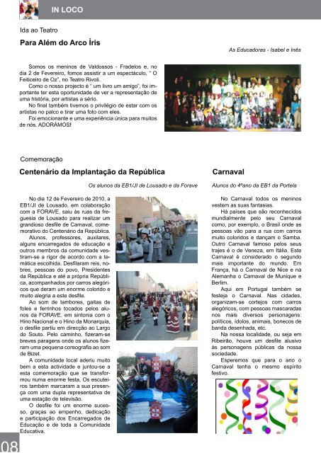 XVI I edição Março de 2010 - Agrupamento de Escolas de Ribeirão