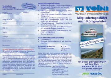 Flyer Voba Brüggen Königswinter NEU - Volksbank Krefeld eG