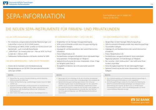 SEPA Factsheets - Volksbank Mittelhessen