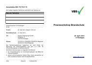 Praxisworkshop Brandschutz - VBS eV