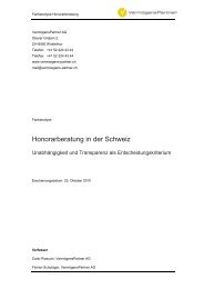 Honorarberatung in der Schweiz - VermögensPartner AG