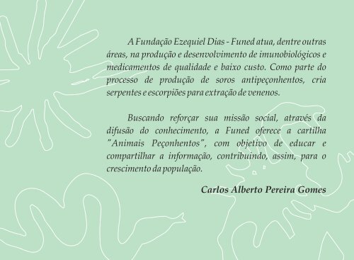 Cartilha sobre Animais Peçonhentos - Fundação Ezequiel Dias