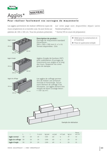 Produits standards/ Pierres naturelles - UHL Verbundstein AG