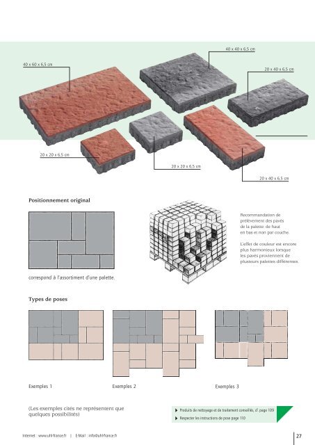 Produits standards/ Pierres naturelles - UHL Verbundstein AG