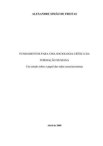 ALEXANDRE SIMÃO DE FREITAS FUNDAMENTOS PARA UMA ...