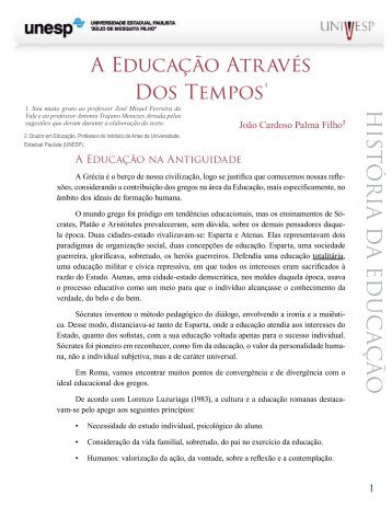 a Educação na antiguidade - Acervo Digital da Unesp
