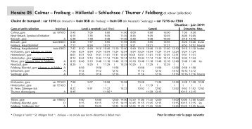 Horaire 05 Colmar â Freiburg â HÃ¶llental â Schluchsee ... - VCD