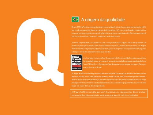 A origem da qualidade - Profitness