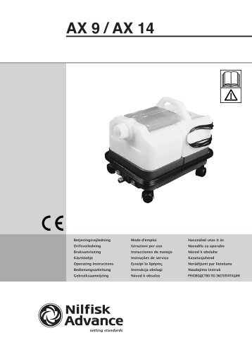 AX9 A4 manual.indd - Nilfisk PARTS - Nilfisk-Advance