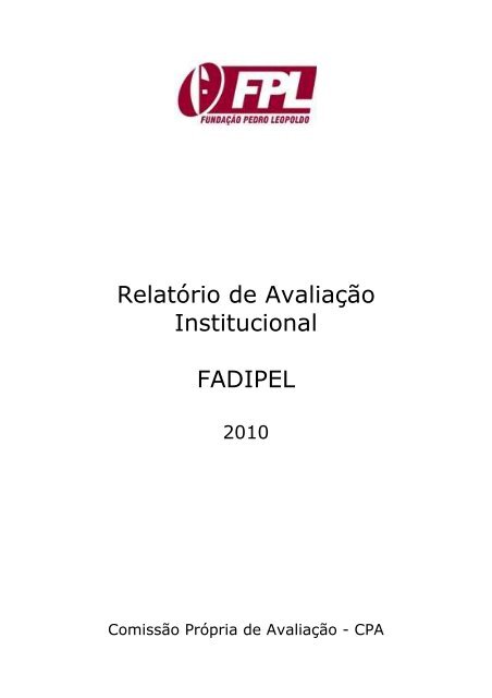 Avaliação Institucional - Fundação Pedro Leopoldo