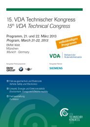 15. VDA Technischer Kongress 15th VDA Technical ... - beim VDA