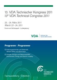 13. VDA Technischer Kongress 2011 13th VDA ... - beim VDA