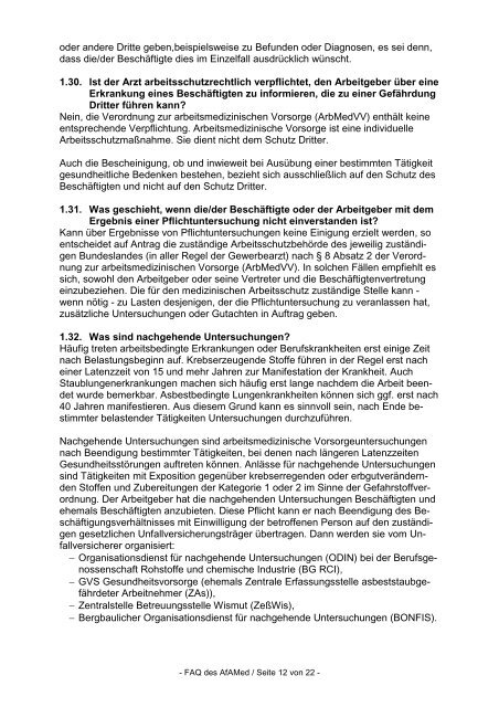 Arbeitsmedizinische Prävention: Fragen und Antworten (FAQ)