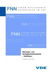 Anleitung zur FNN-Störungs- und -Verfügbarkeitsstatistik - VDE