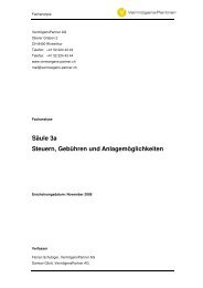 Säule 3a Steuern, Gebühren und ... - VermögensPartner AG