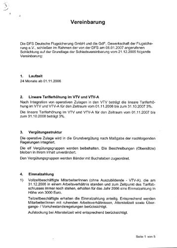 Schlichtungsvereinbarung - GdF Gewerkschaft der Flugsicherung eV