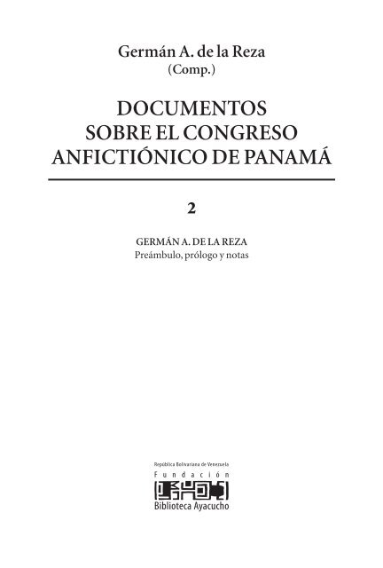 documentos sobre el congreso anfictiónico de panamá