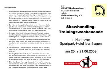 Showhandling- Trainingswochenende - Landesverband Hessen im ...