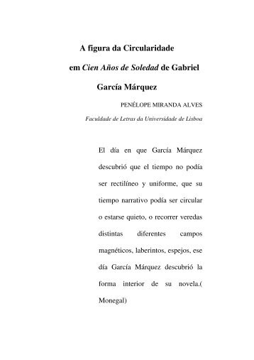A figura da circularidade em Cien Años de Soledad - Faculdade de ...