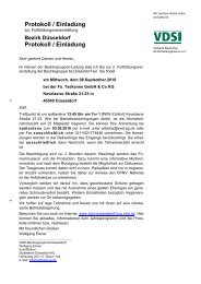 Bezirk Düsseldorf Protokoll / Einladung Protokoll / Einladung - VDSI
