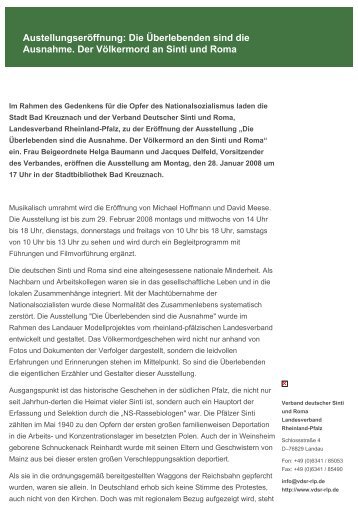 PDF-Version | Aktuelles - Verband Deutscher Sinti und Roma ...