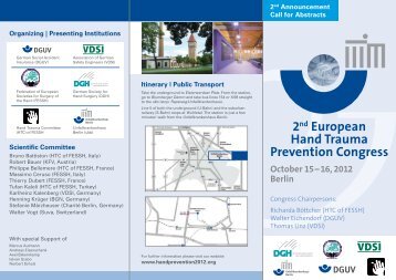 2nd European Hand Trauma Prevention Congress October 15 - VDSI