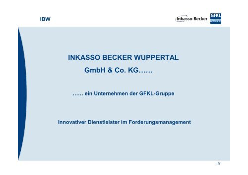 INKASSO BECKER WUPPERTAL GmbH & Co. KG ... - VDZ