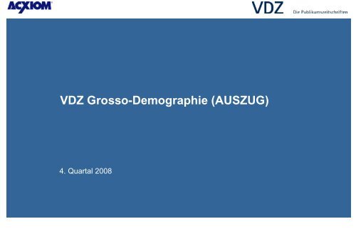 VDZ Grosso-Demographie (AUSZUG)