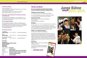 Junge Bühne 2012/2013 - Stadt Velbert